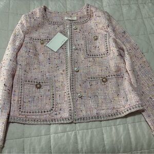 CHANEL like White Cotton Blend Fabric